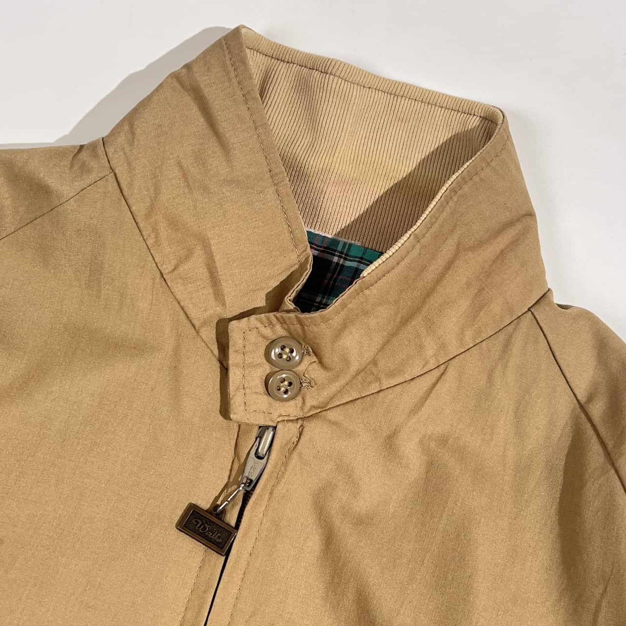 Walls ウォールズ 裏地チェック柄 スイングトップ ハリントンジャケット /ベージュ系 メンズ ビンテージ