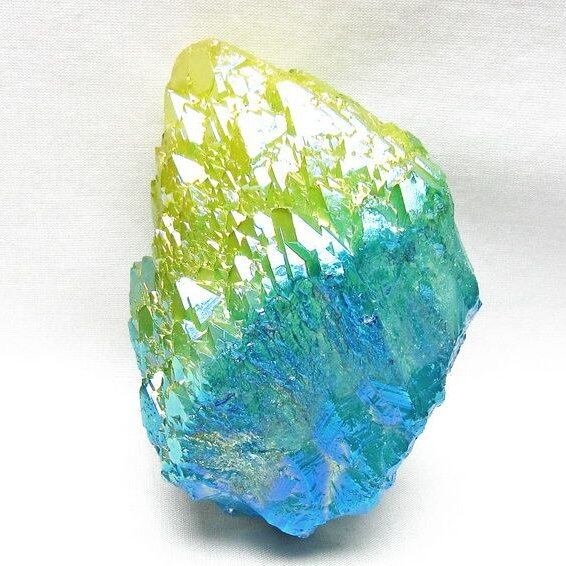 オーラクリスタル 原石 マルチカラー エレスチャル オーラ水晶 一点物 181-4716