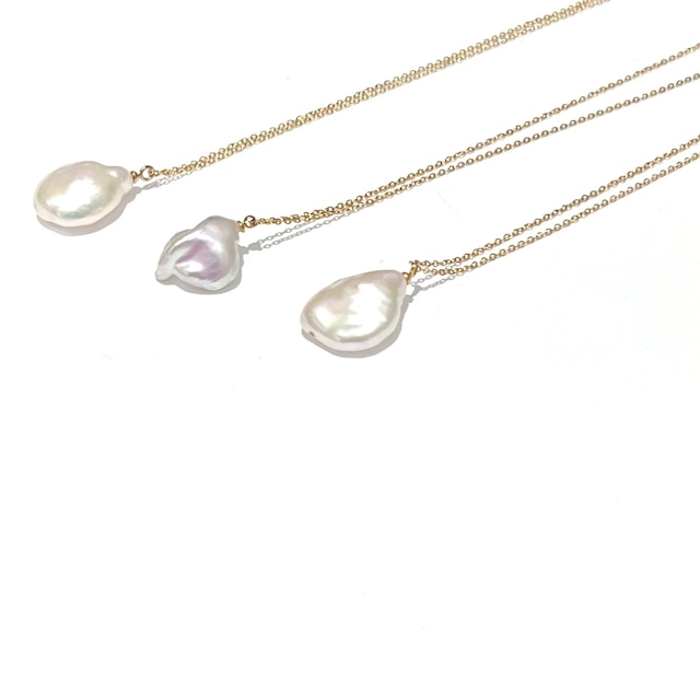 24s–F21[stainless pearl necklace]