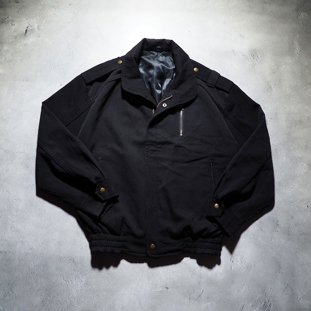 1990s Black mode Deformation silhouette vintage jacket blouson (made in France)