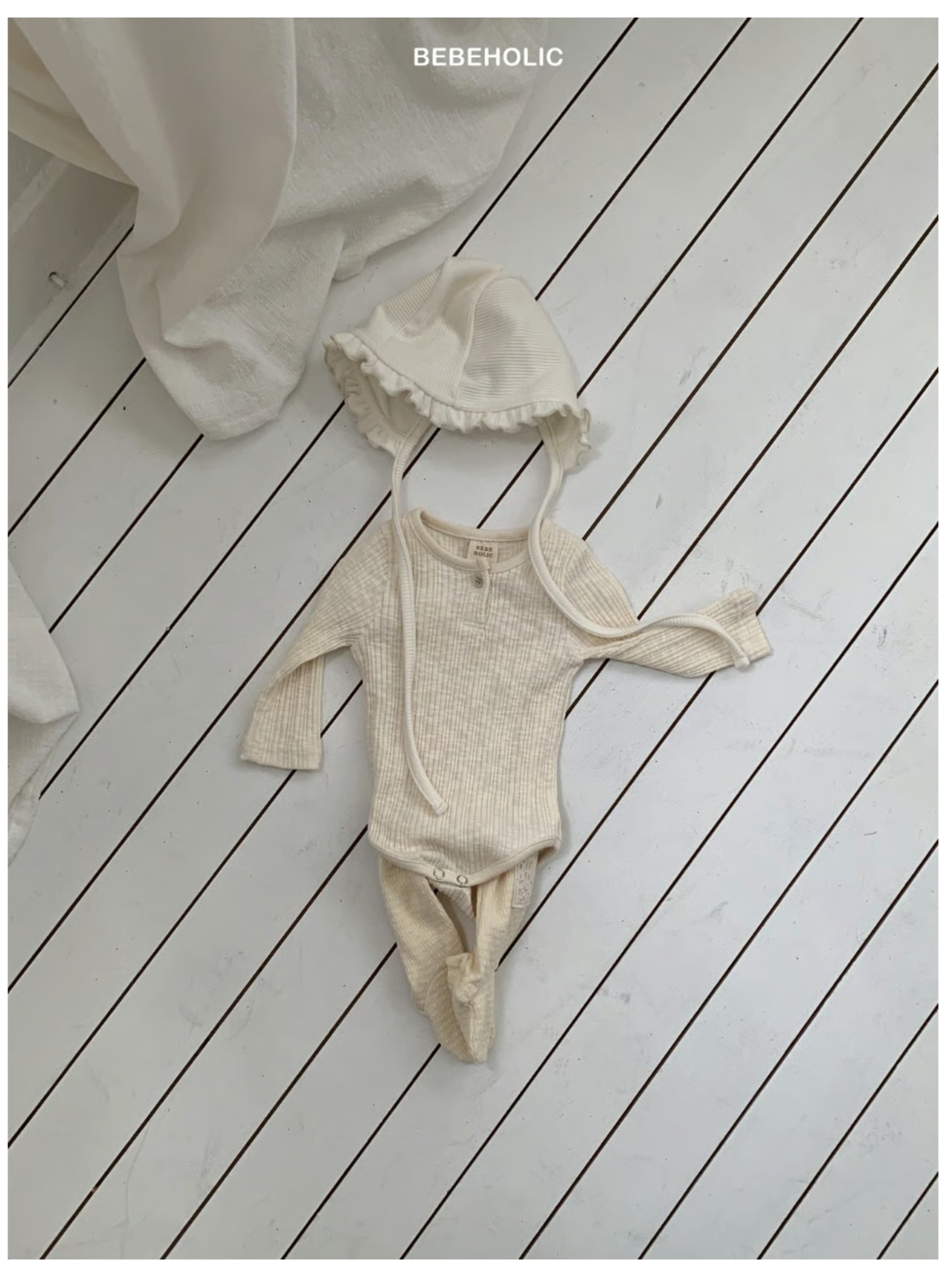 【bebeholic】ラビリブスーツ／クリーム（55~85cm） - 6