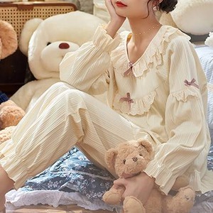 フリルリボン コットンプルオーバー ルームウェア setup＊L-254