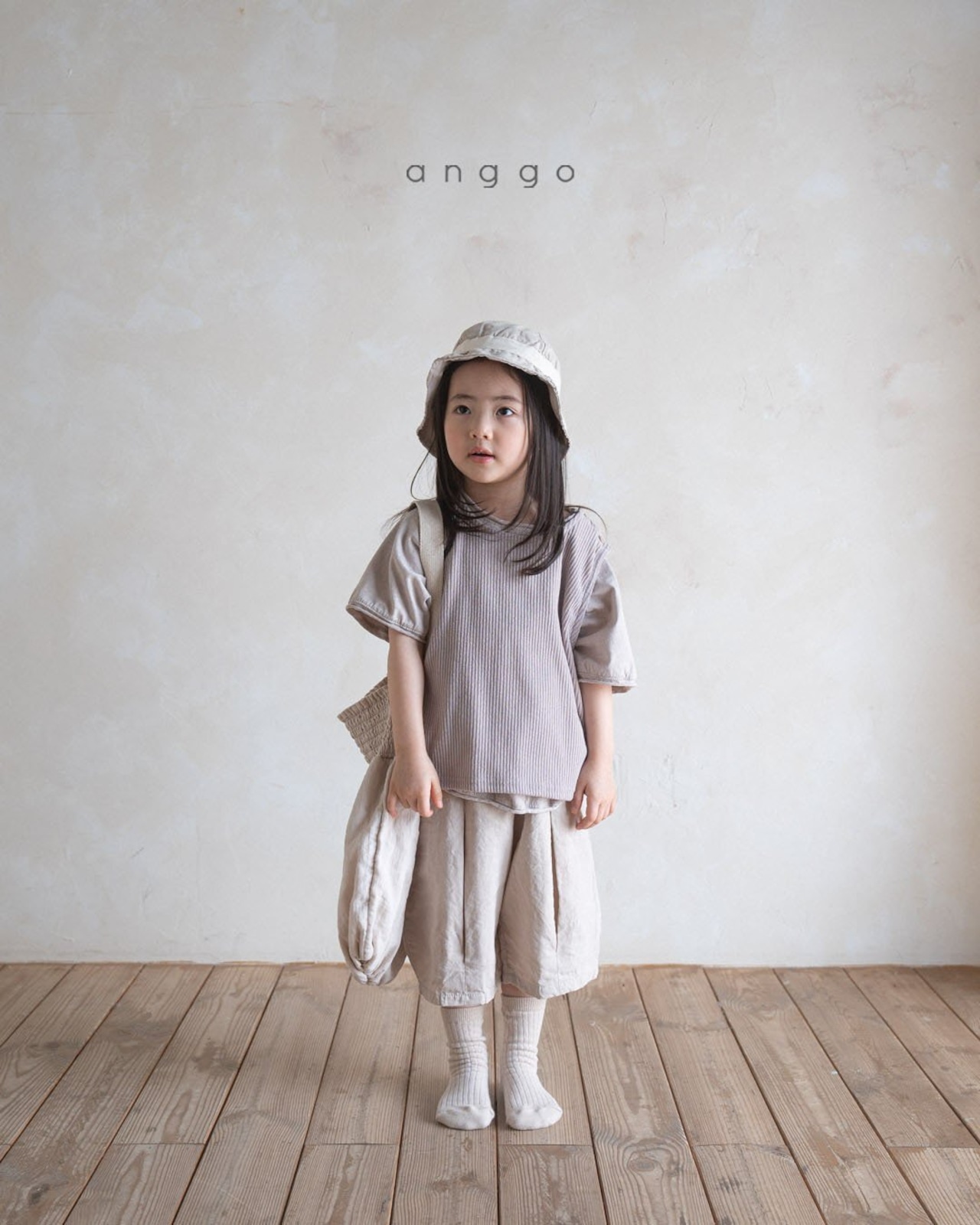 【anggo】タックミディアムパンツ ベージュ 80〜120cm  240712 - 11