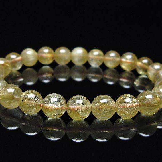 タイチンルチルクォーツ ブレスレット 8mm ルチルクォーツ ブレス 一点物 おまかせ便 111-41701