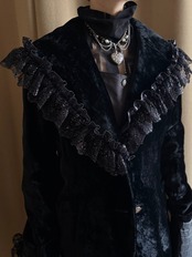 Yukiko Hanai frill velour jacket-5049-11