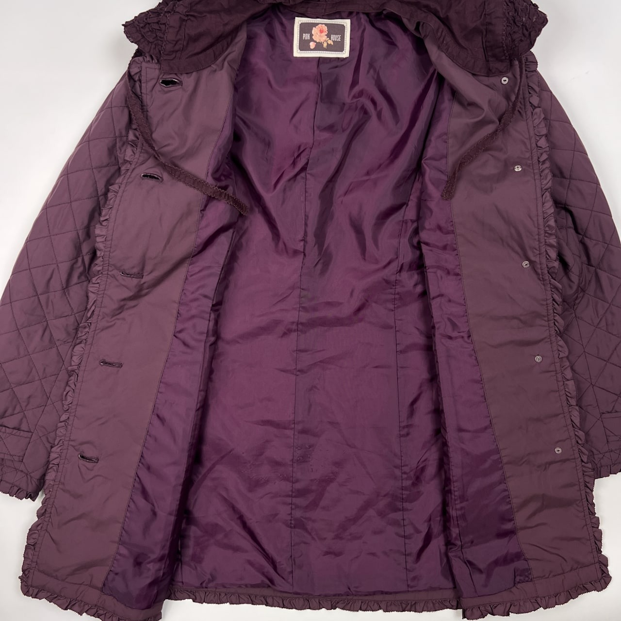 PINK HOUSE ピンクハウス レース & フード付き キルティング コート ジャケット /パープル/レディース