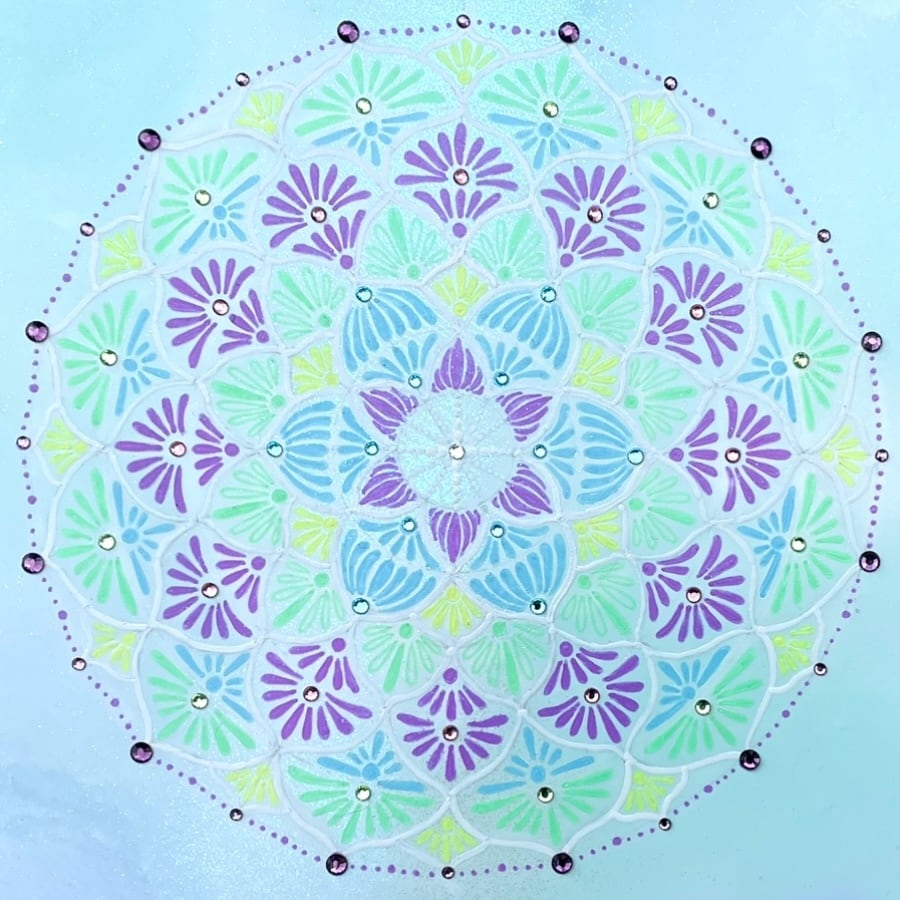 曼荼羅 優しさ ブルー系 | 開運アート Mari
