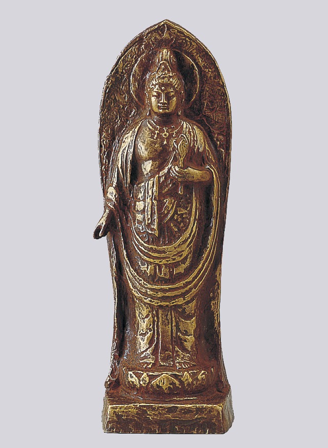 聖観世音像 金茶　北村西望作