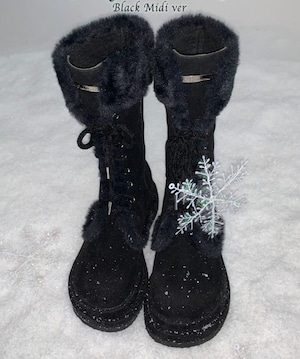 [LOULOUSEOUL] Winter Angel Fur Boots (Dark Black/Midi) 正規品 韓国ブランド 韓国通販 韓国代行 韓国ファッション 日本
