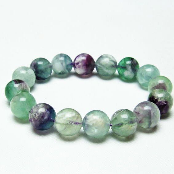 エンジェルフェザー フローライト ブレスレット 13mm 一点物 111-22918