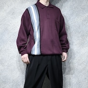 switching knit polo sweat
