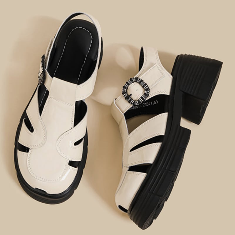 open-work decoration thick-soled sandals m0255 | millems