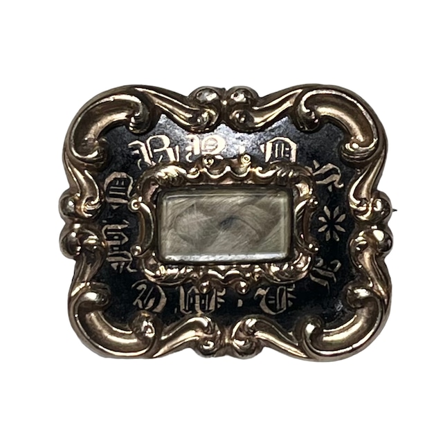 antique victorian mourning brooch with hair