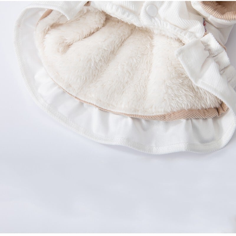 犬の服 ロリータワンピース おしゃれペット 犬用 洋服 裏地起毛で