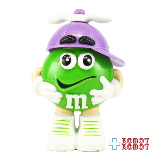 M&M's ミニディスペンサー フィギュア グリーン・紫プロペラ帽子 企業物