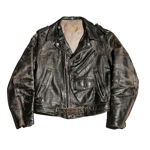 BRENT SportsMan 50sVintage DoubleRidersLeatherJacket