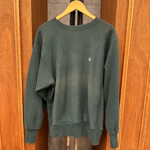 1990'S CHAMPION REVERSE SWEAT SHIRT GREEN SOLID 目付き L ⑧