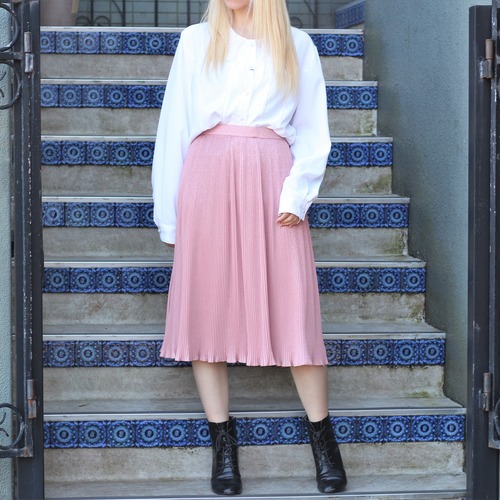 RETRO VINTAGE PLEATES DESIGN SKIRT/レトロ古着プリーツデザインスカート