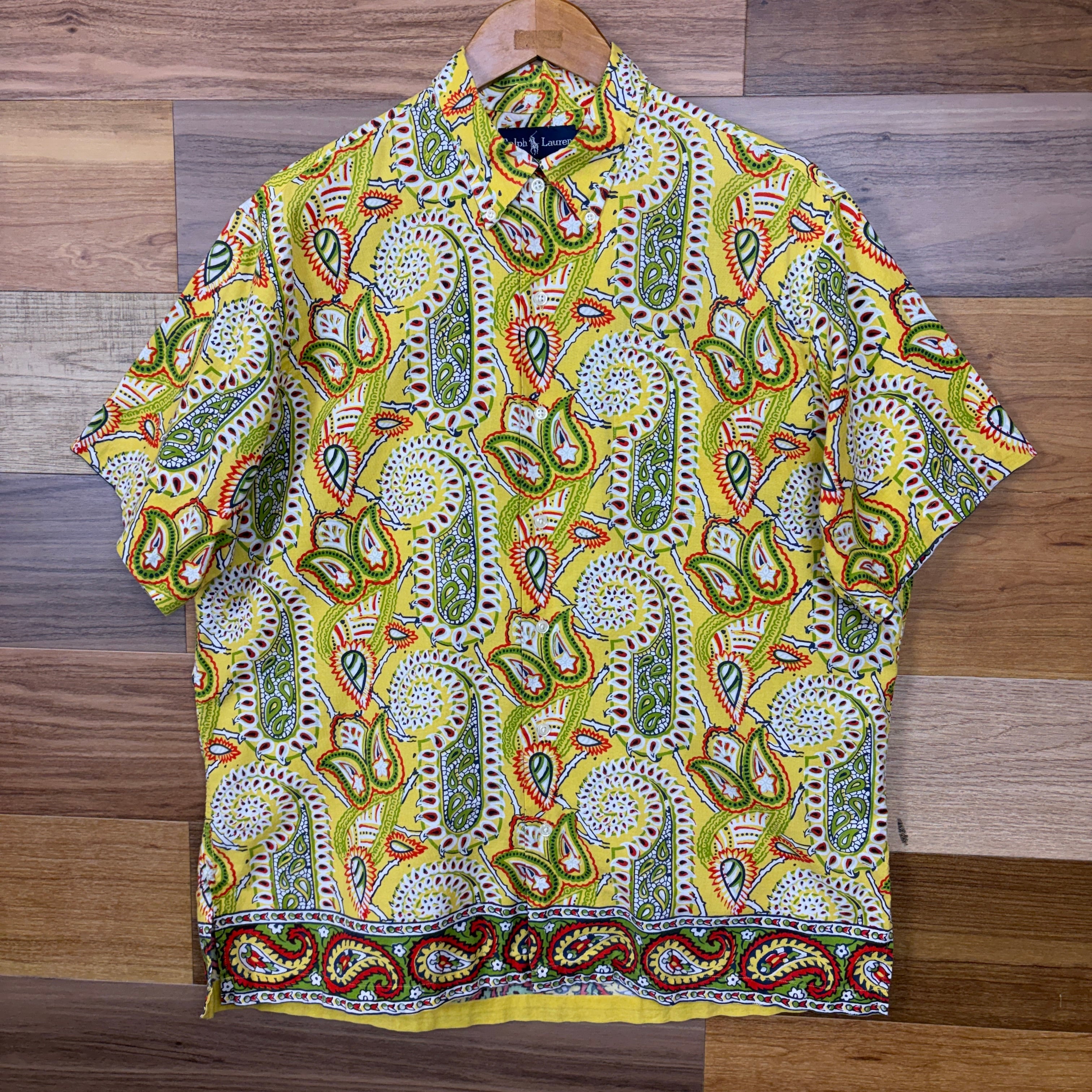 90s Ralph Lauren BOB CAMP ラルフローレン ペイズリー柄 ボタンダウン