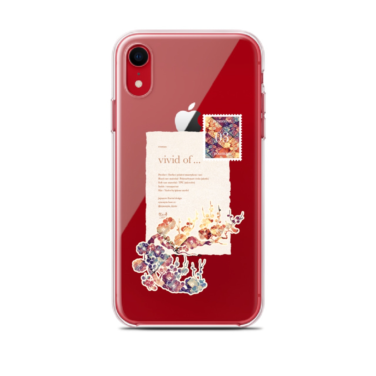 浪漫 - 和風 ステッカー iPhone クリアケース（ハード or ソフト）【23-24AW】