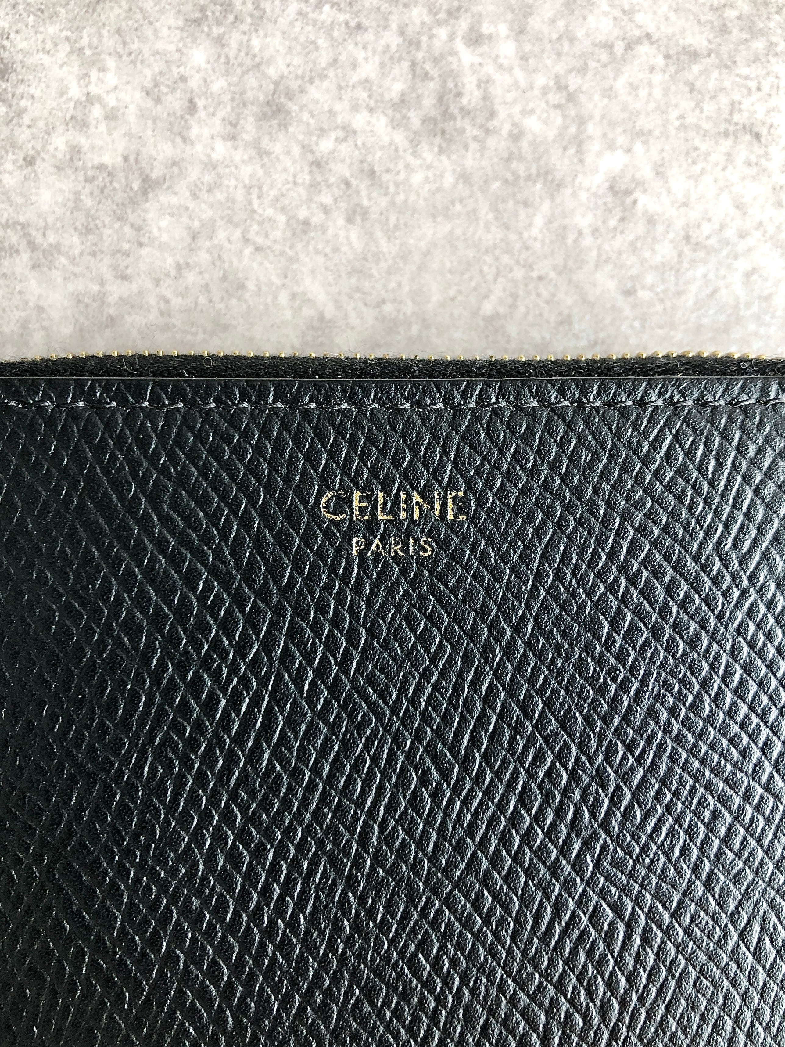 CELINE ブラックレザー財布 Wallet Zipped Large ラウンドファスナー長財布 CELINE（セリーヌ） 小物