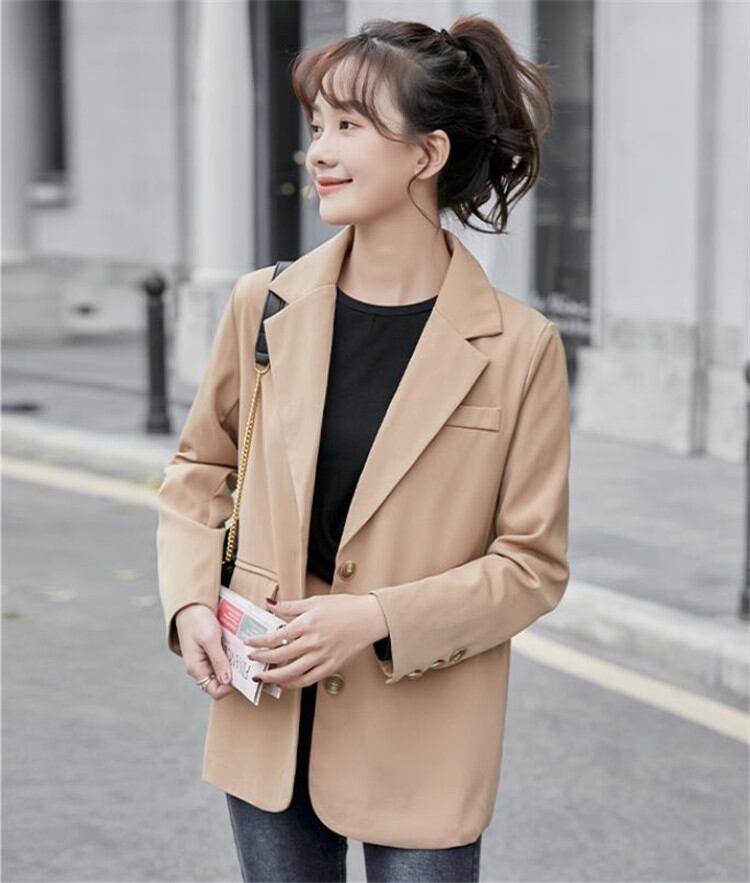 レビュー続々 早い者勝ち 新品 レトロ ゆったりする 気質 簡約 単体ボタン スーツ コート スリム