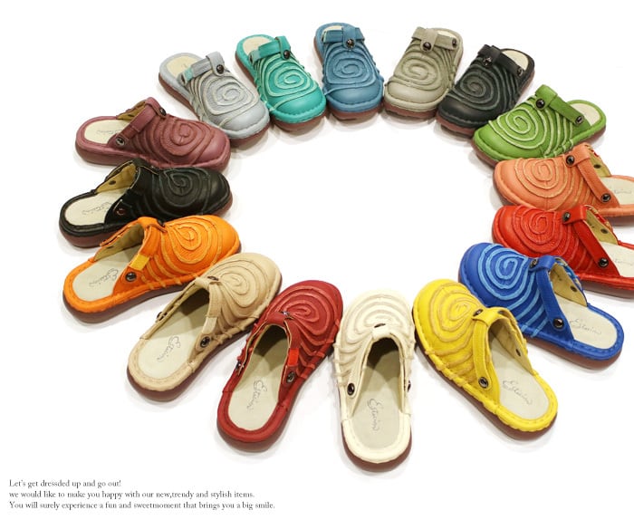 エスタシオン 未使用級 グルグルモチーフ 2wayサボサンダル レザー L