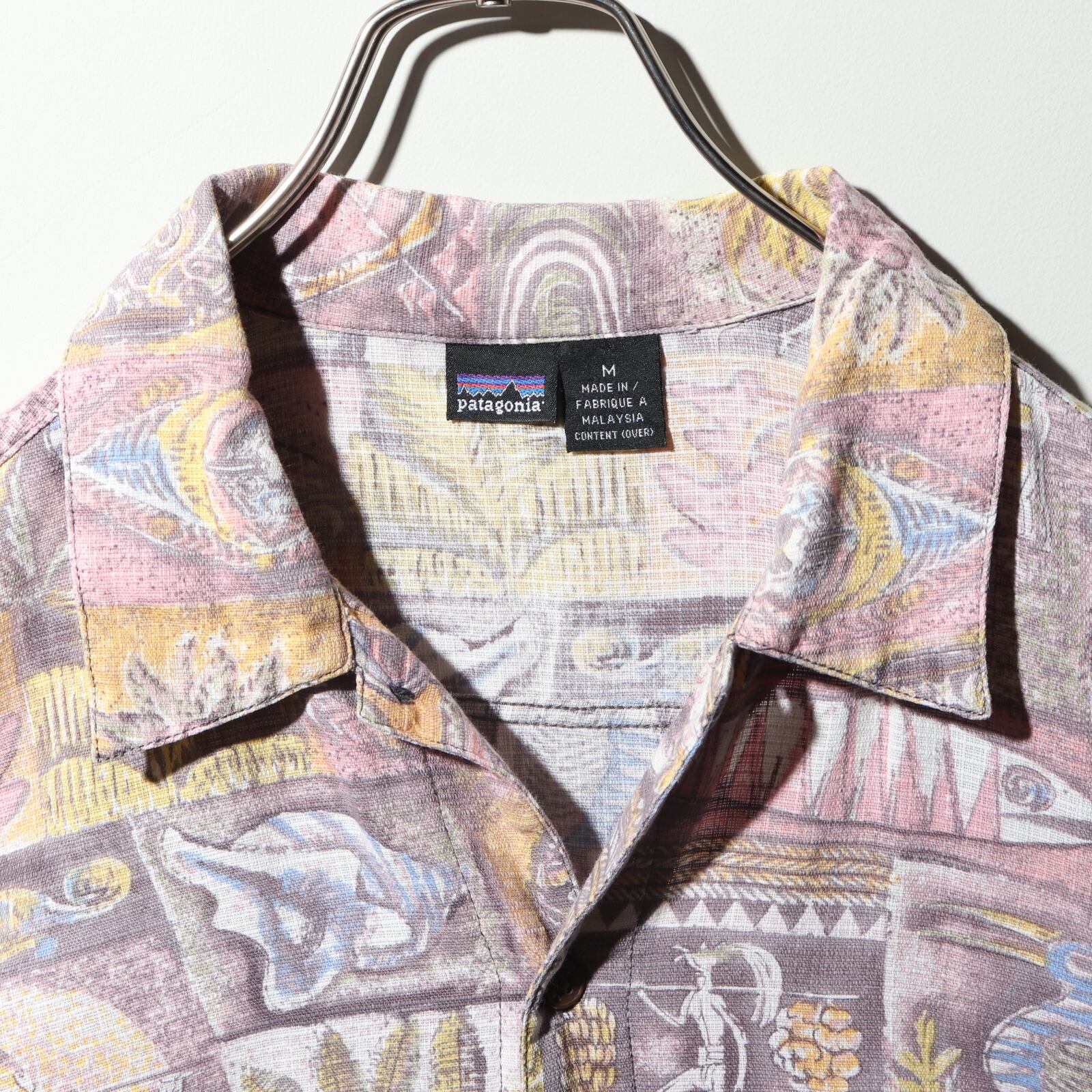 極美品 M 95年 ACシャツ パタゴニア patagonia 総柄 アロハ 古代壁画 