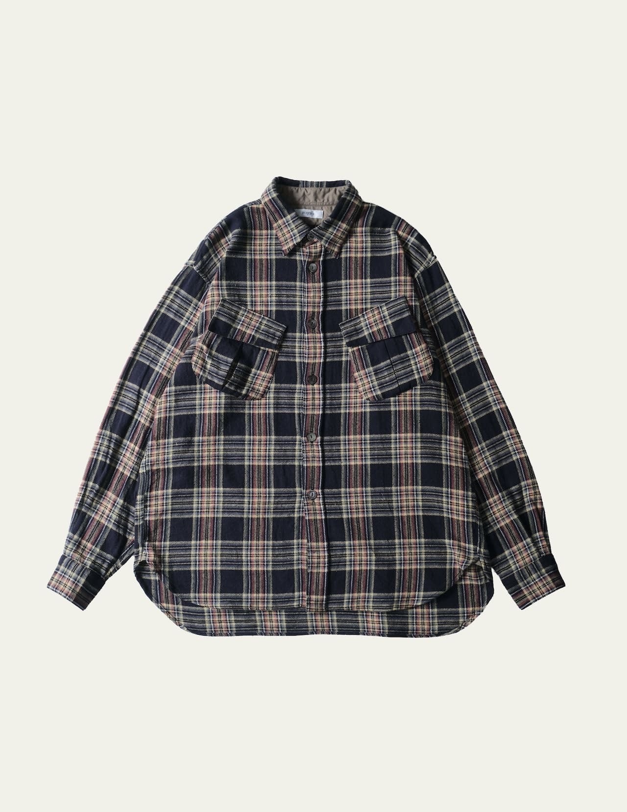 FUJITO Fatigue Shirt Navy Check,Blue Check