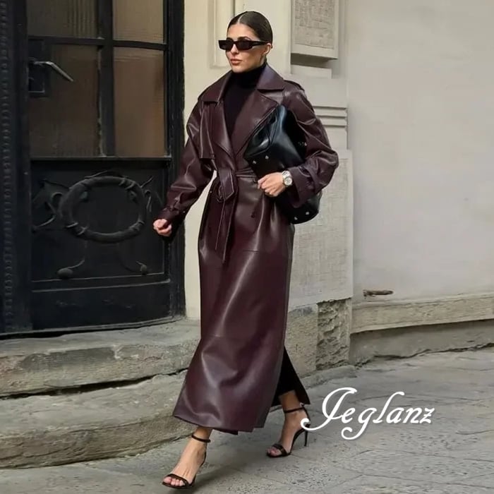 革ジャン レザー ロング コート テーラード フェイク 共ベルト(MB205)τ