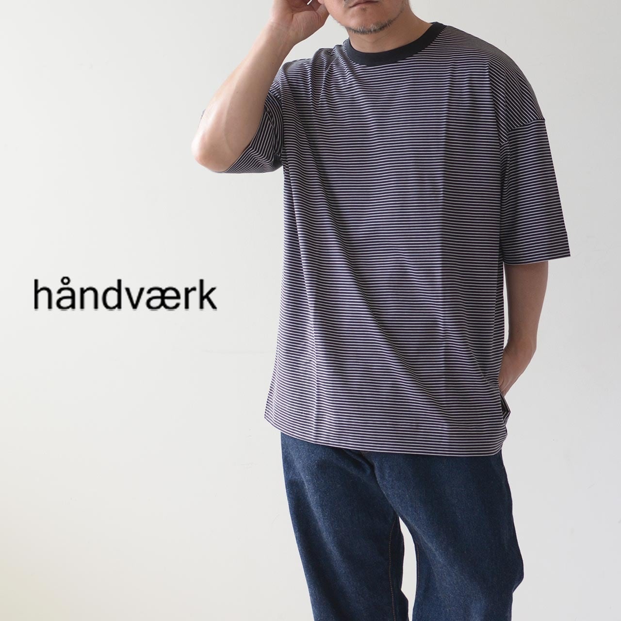 ハンドバーク シルキー ポケット Ｔシャツ グレー系  サイズＭ 美品