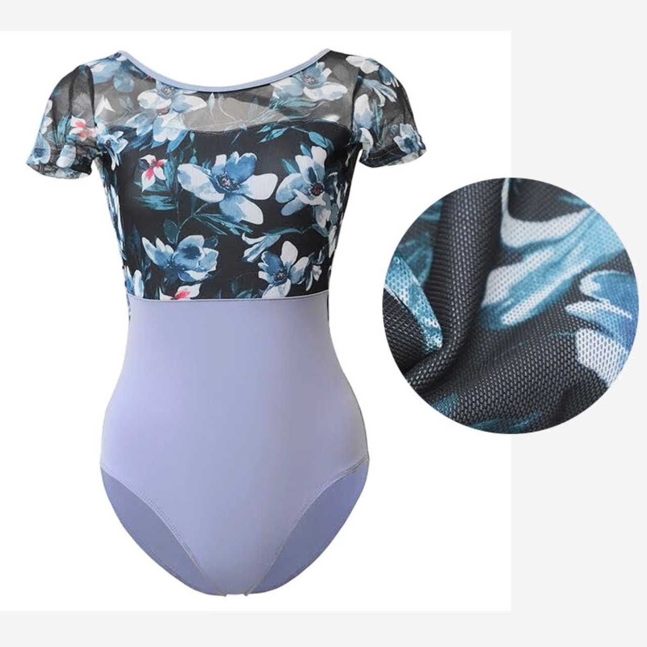 フローラルアート ショートスリーブレオタード 4色展開 L1322