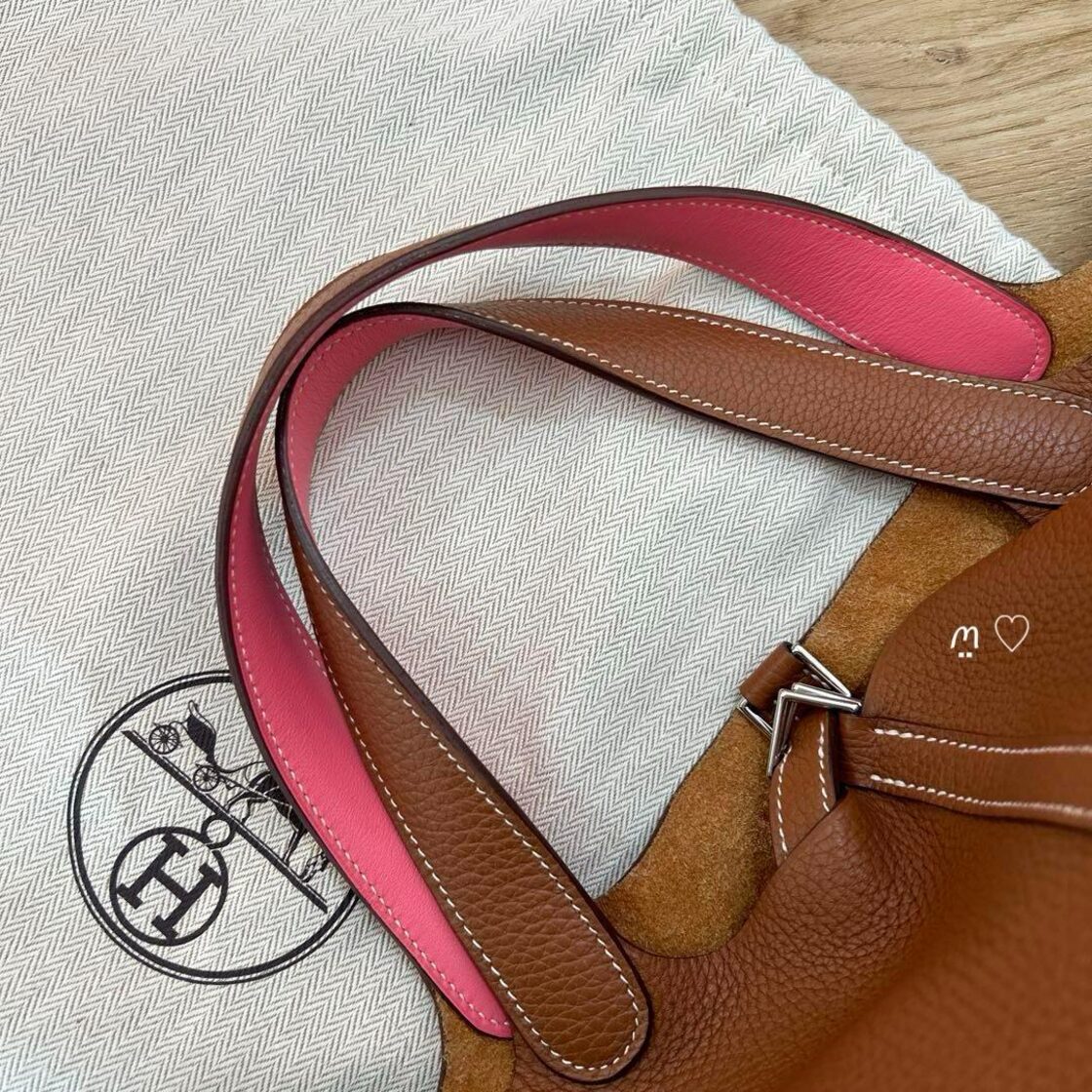 HERMES エルメス ピコタンロックエクラMM ゴールド&ローズアザレ  