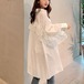 シャツワンピース ブラウス 長袖 シャツ レディース 大きいサイズ シャツワンピース フリル きれいめ チュニック シャツ ロング丈 春 秋 フリルシャツ 20代 30代 40代 ワンピース