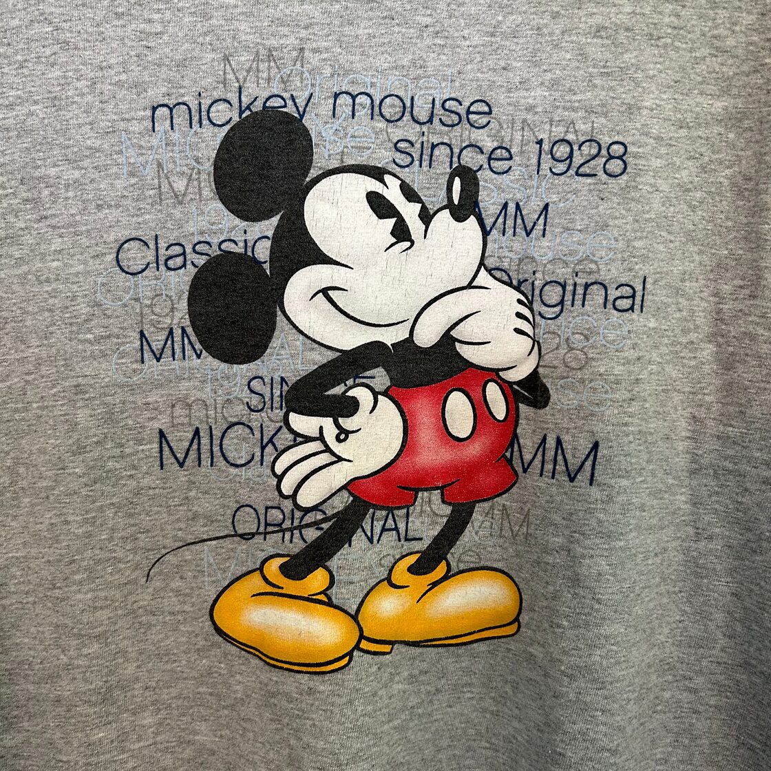 Disney】Tシャツ Lサイズ相当 ミッキーマウス 刺繍デザイン