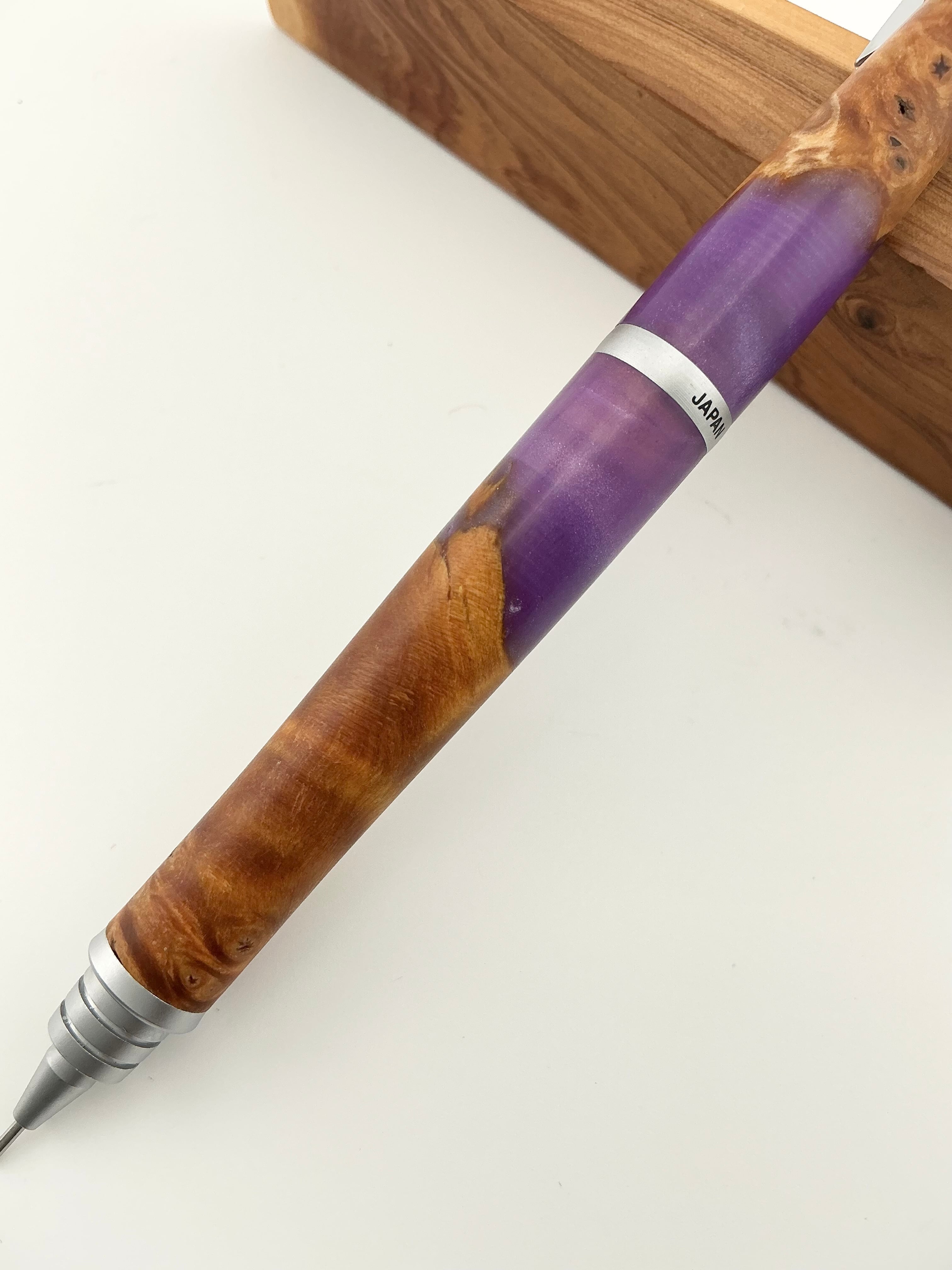 S20 シャーペン 0.5mm 花梨瘤 ウッドレジンカスタム | 蒼天クラフト