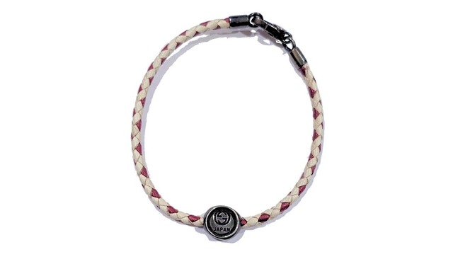 日本限定 GUCCI グッチ コード ブレスレット インターロッキングG レザー 編み込み シルバー925 Ag925 サイズ17 チャリティ