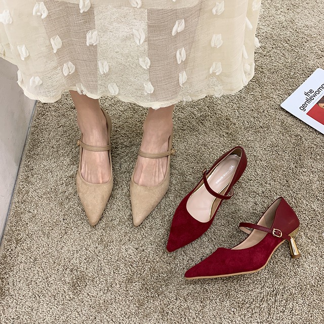 ヒールスプリングカジュアルカラーシングル 靴 シューズ ハイヒール 春物 ピュア フェイクシューズ26692391704