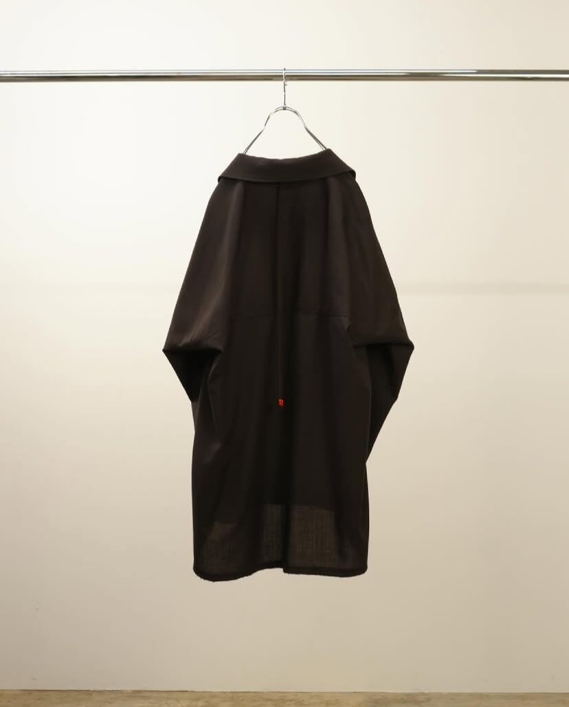 ふ*あ様 ancellm 25aw WASH WOOL LONG SHIRT(O 25AW】ANCELLM WASH WOOL LONG SHIRT (BROWN) ANC-SH71-B | IAAAM