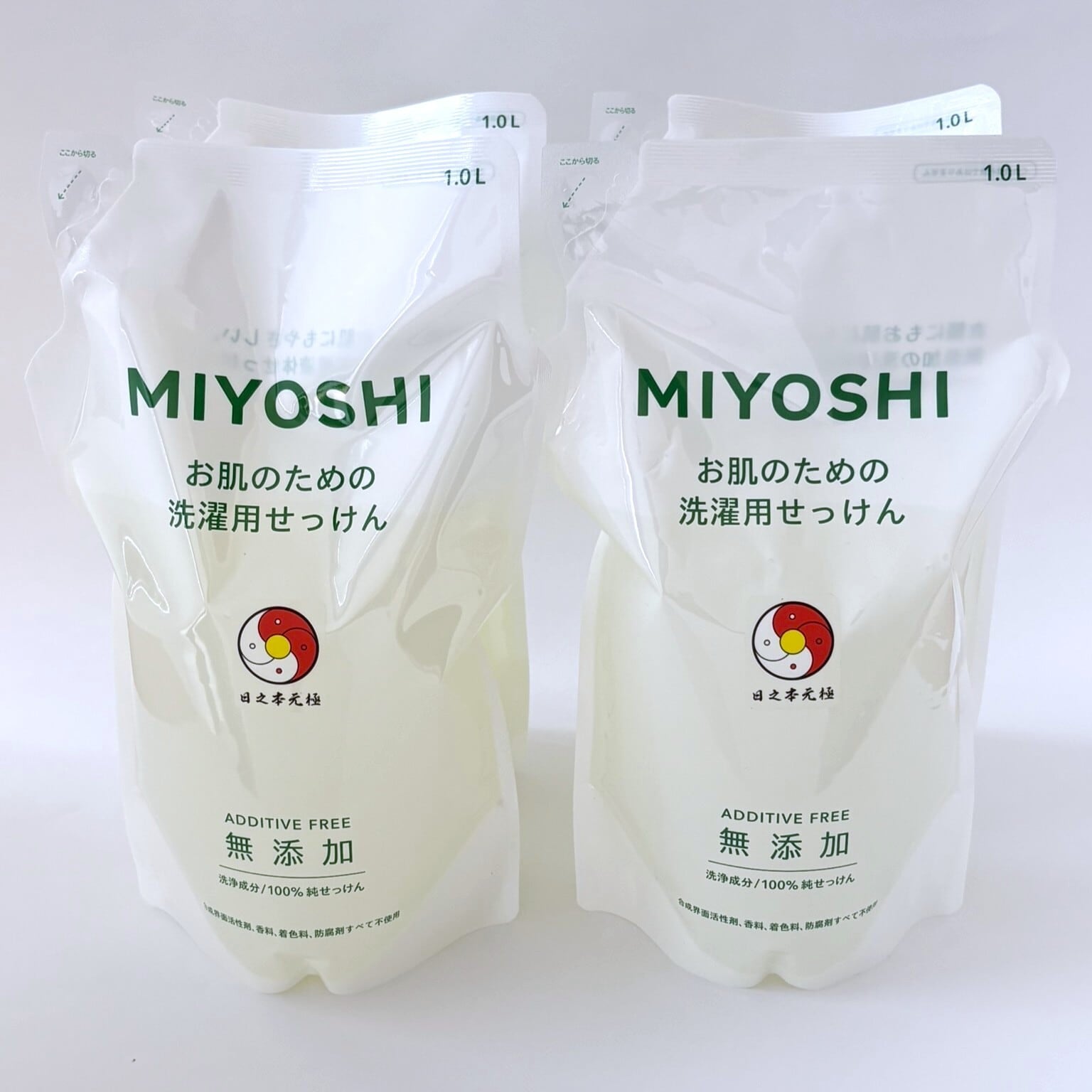 ひのもと　洗たく洗剤　詰替用（1L）　4個セット