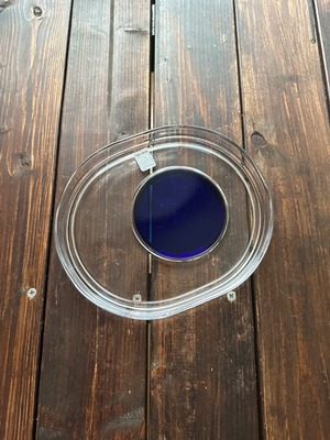 ピエールカルダン✖️佐々木ガラス 青丸ガラス楕円皿