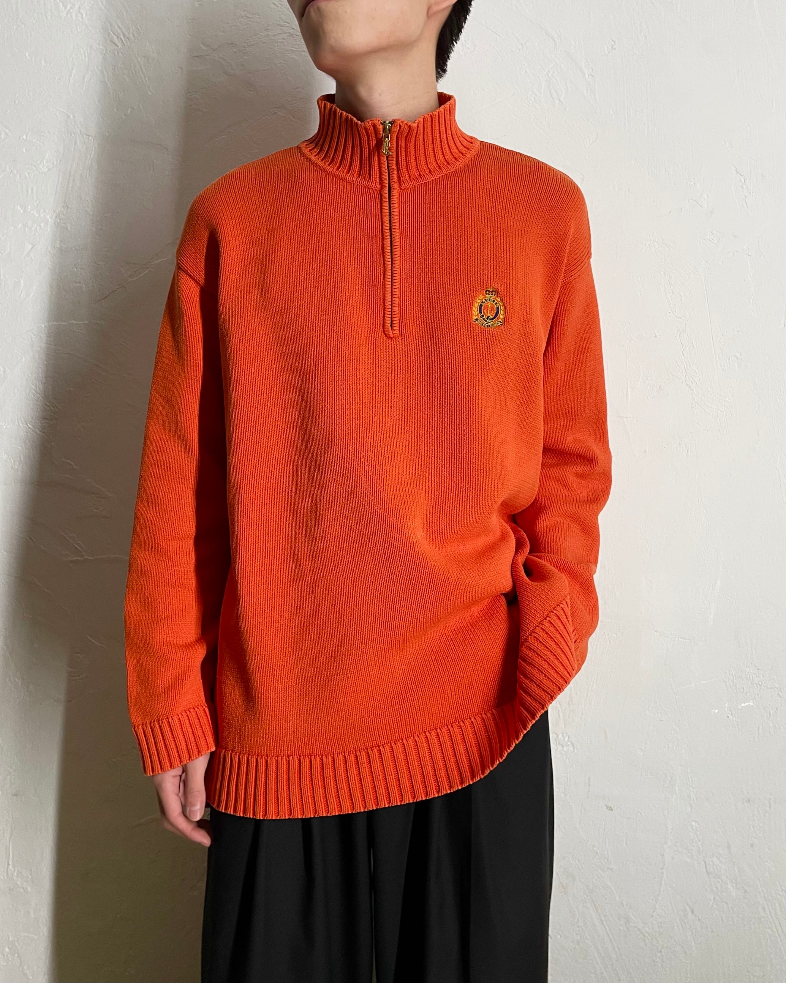 90s LAUREN RALPH LAUREN Half-zip Cotton Knit