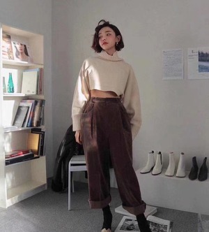 タートルネックショート丈ニットAJ1079−1902