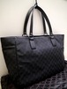 美品16万◆GUCCI グッチ GG柄 大容量 男女可 A4対応 ビジネスOK キャンバスxレザー トート ハンド バッグ 黒◆ A4対応で通勤通学にも大活躍