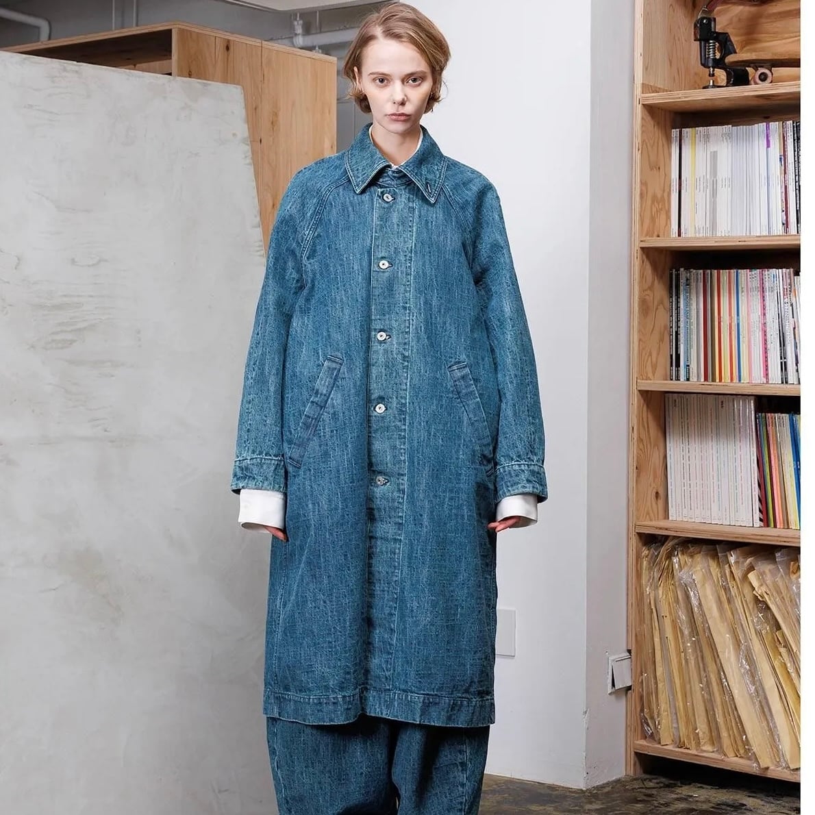 VOAAOV』 RANDOM CRUNCH DENIM Long Coat / used | SUKIKIRAI