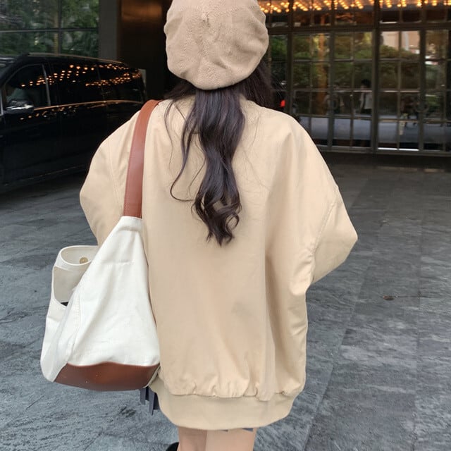 ☆美品☆kijun パッチワークスタジャン ベージュ ホワイト　韓国ブランド ファッション スタジャン ベージュ レディース 美品 kijun パッチ