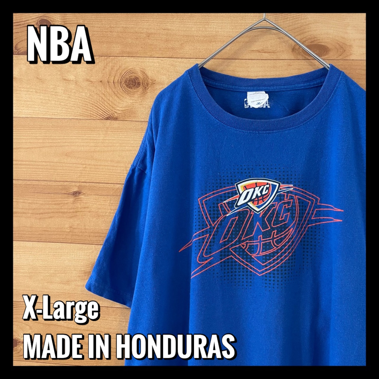 【NBA】オクラホマシティサンダー バスケットボール OKC ロゴ プリント Tシャツ XL US古着 アメリカ古着