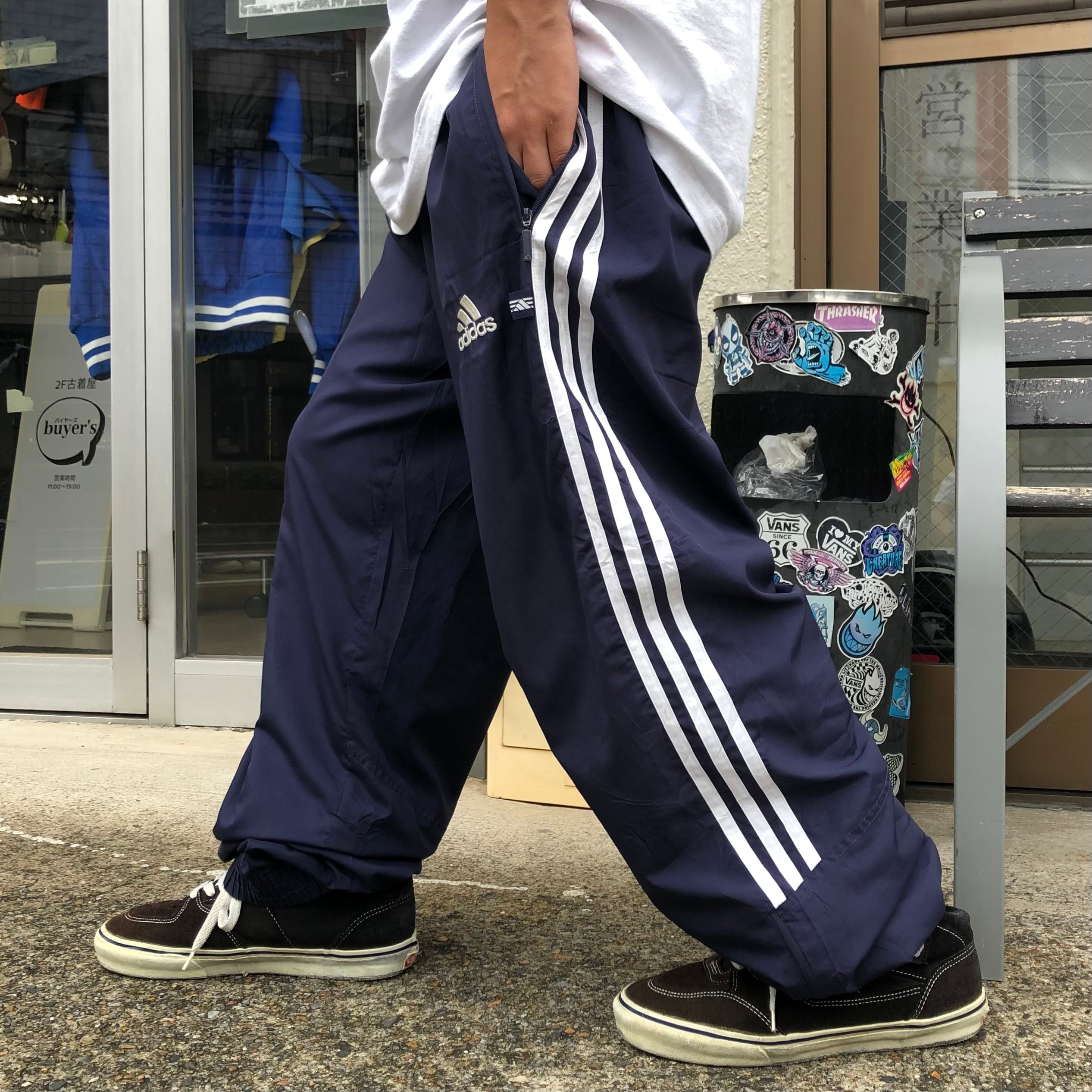 00s adidas アディダス　トラックパンツ　ジャージ　ドローコード　Y2K