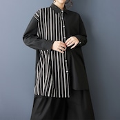 ストライプ 切替 デザイン シャツ 00349