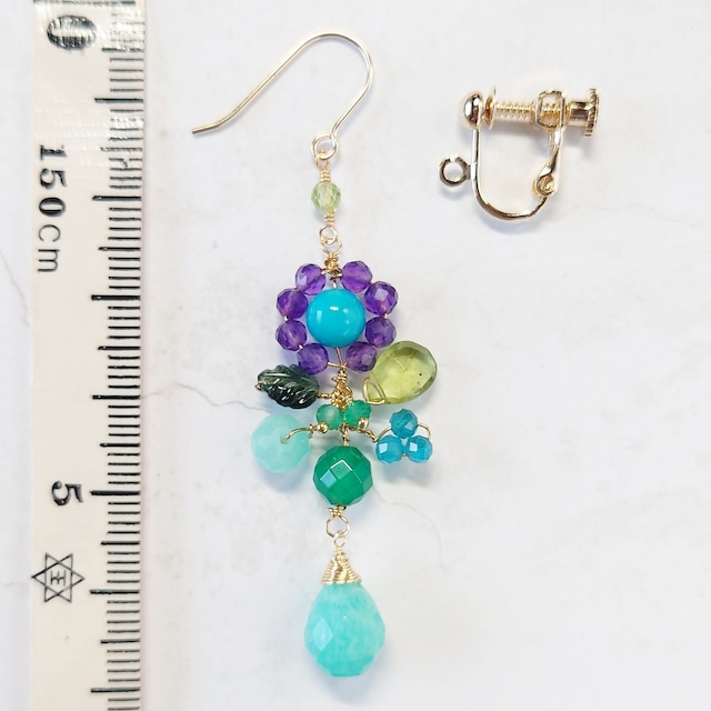 Botanical pierce&earring P036